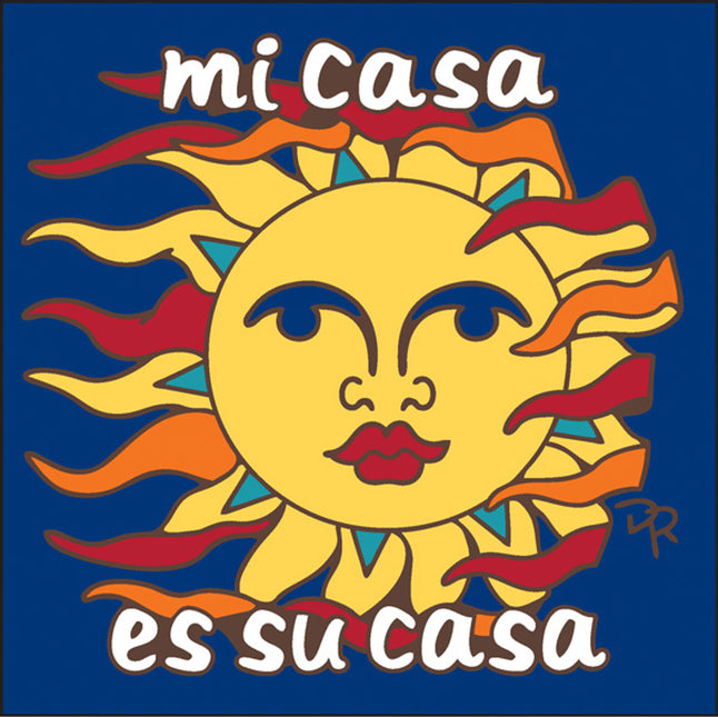 "Mi Casa es Su Casa" Sun Breeze - Ceramic Tile Trivet Art Gift Welcome Sign