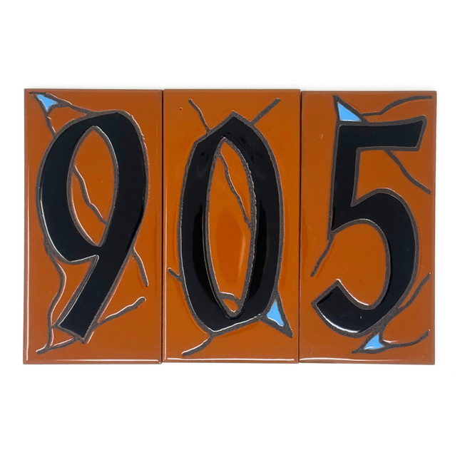 Southwest Adobe Terra Cotta House Number Tiles - Earthtones Tile - Ceramic tile house numbers southwest address sign