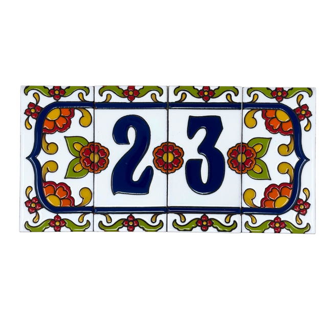 Talavera Tile House Number Mexican Tile Address Sign