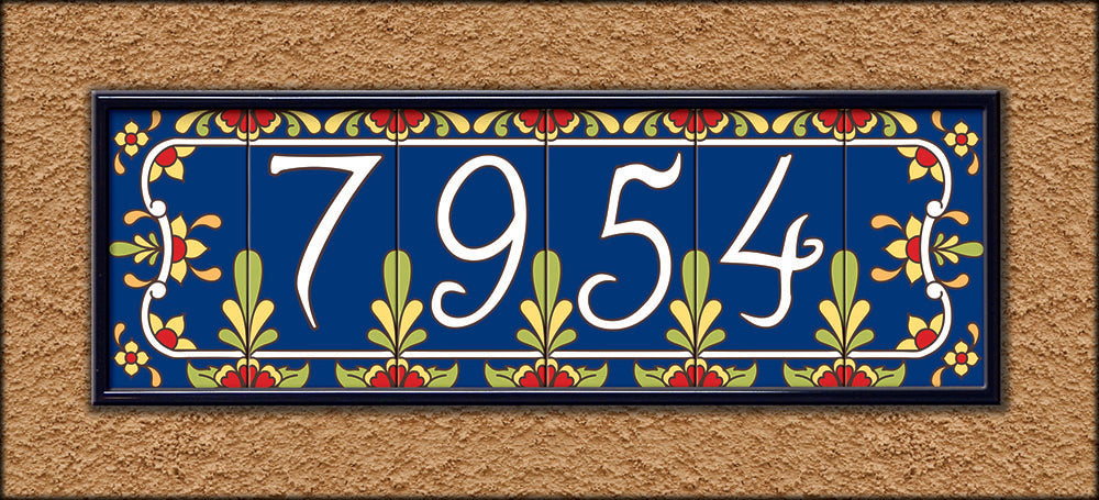 Cobalt Blue Talavera Tile House Numbers (TC)