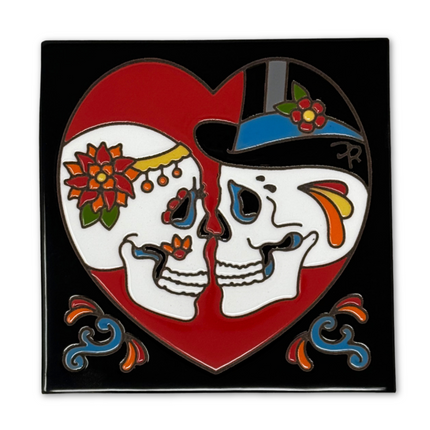 Day of the Dead Tile Gifts - Earthtones Tile - Day of the Dead - Dia de los Muertos Gifts