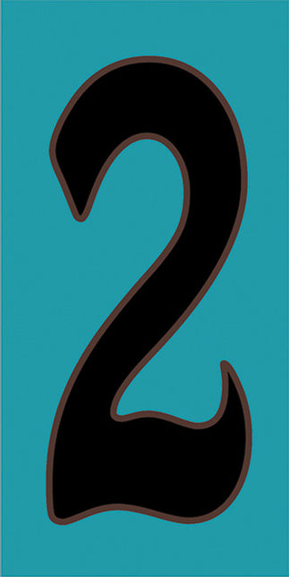 Black on Turquoise House Number Tiles (TQ)