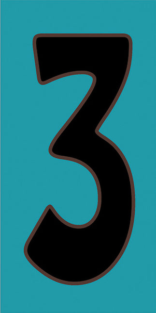 Black on Turquoise House Number Tiles (TQ)