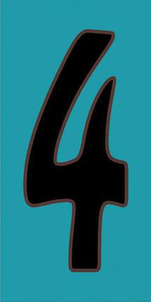 Black on Turquoise House Number Tiles