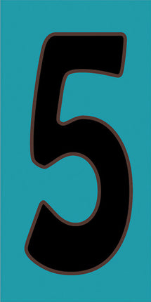 Black on Turquoise House Number Tiles