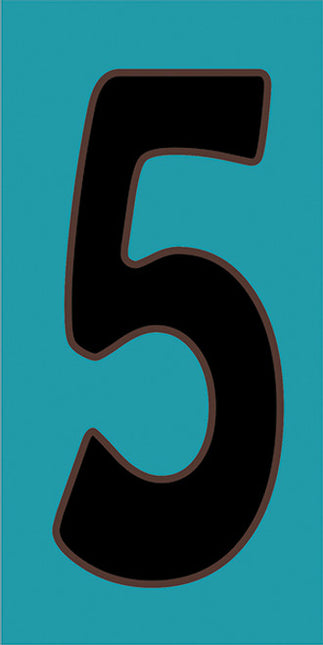 Black on Turquoise House Number Tiles (TQ)