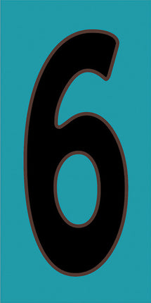Black on Turquoise House Number Tiles