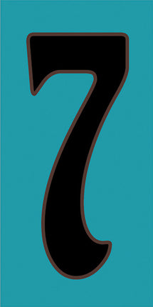 Black on Turquoise House Number Tiles