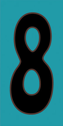 Black on Turquoise House Number Tiles