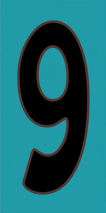 Black on Turquoise House Number Tiles