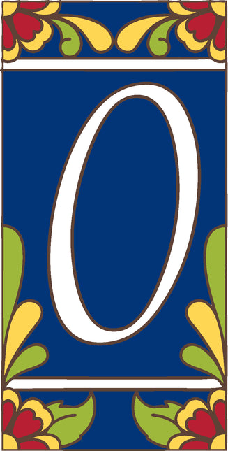 Cobalt Blue Talavera Tile House Numbers (TC)