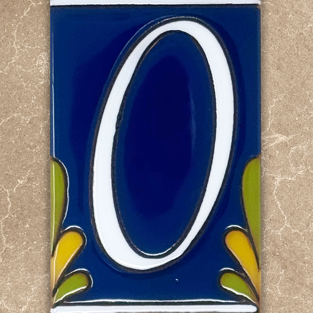 Cobalt Blue Talavera Tile House Numbers (TC)