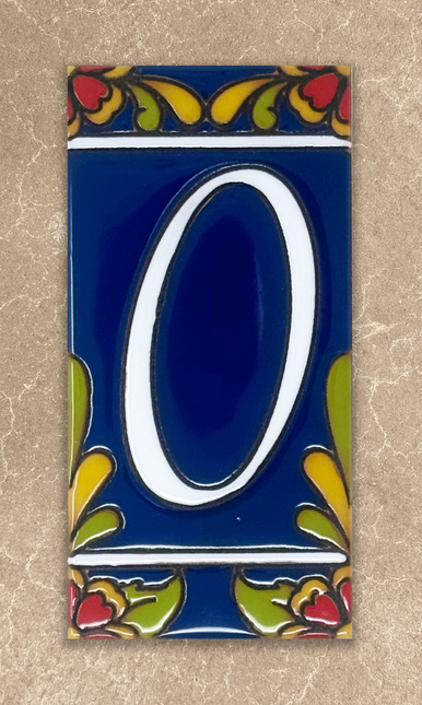 Cobalt Blue Talavera Tile House Numbers (TC)