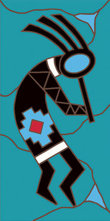 Kokopelli Adobe 3x6 Tile
