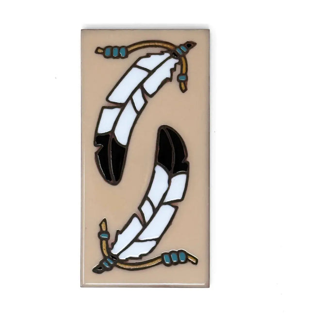 Feathers End Cap Tile - Sand, Turquoise or Brown