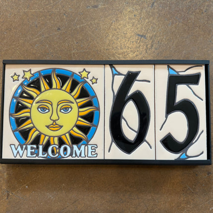 New Style! Lightweight Frame for Tile Address Sign | Fits 3"x6" House Number Tiles