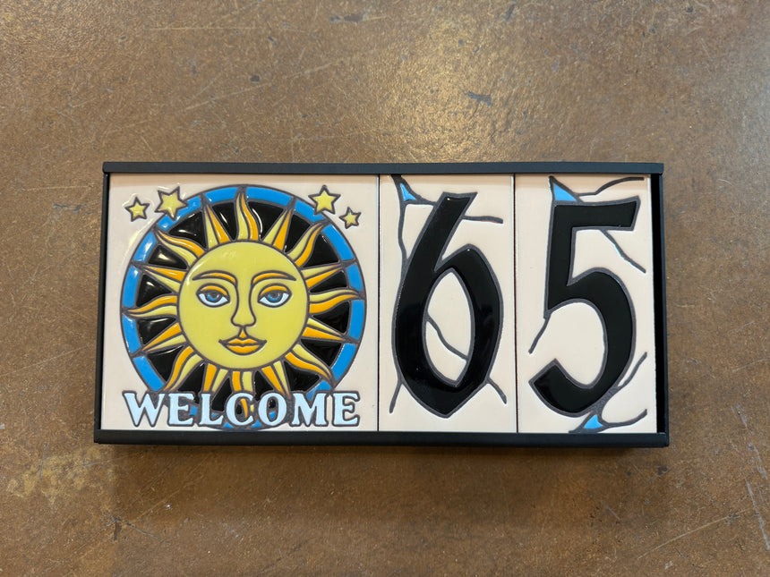 Metal Frame for Tile Address Sign | Fits 3"x6" House Number Tiles