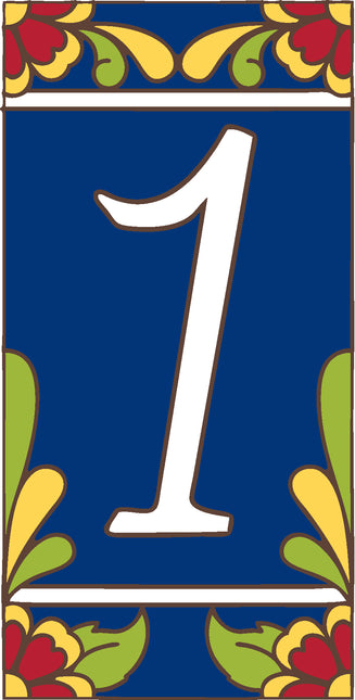 Cobalt Blue Talavera Tile House Numbers (TC)