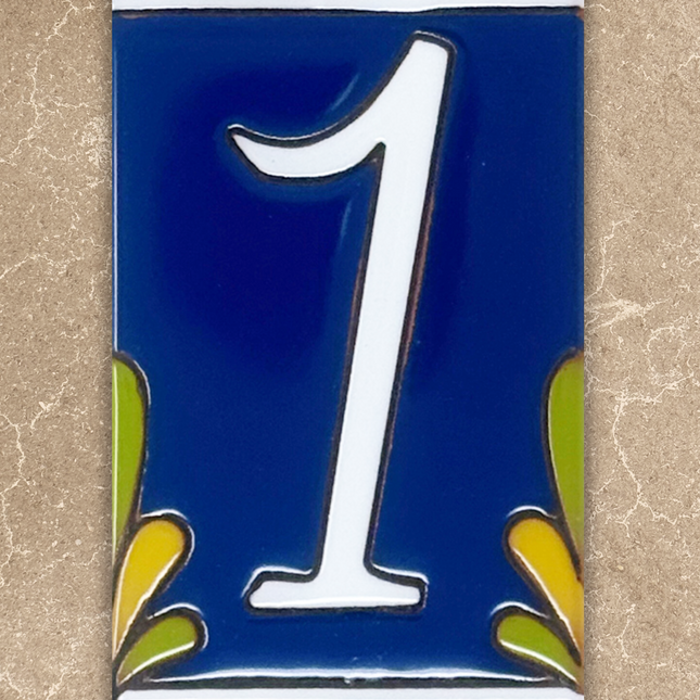 Cobalt Blue Talavera Tile House Numbers (TC)