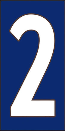 White on Cobalt Blue House Number Tiles