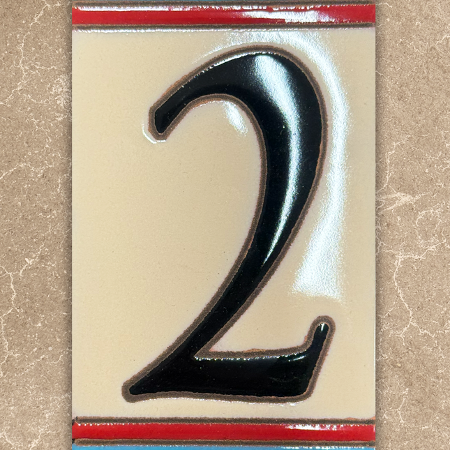 Decorative number '2' on a colorful background