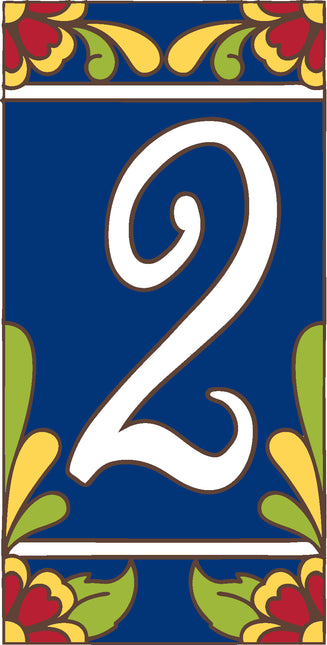 Cobalt Blue Talavera Tile House Numbers (TC)