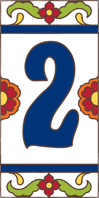 White Talavera Tile House Numbers (TW)