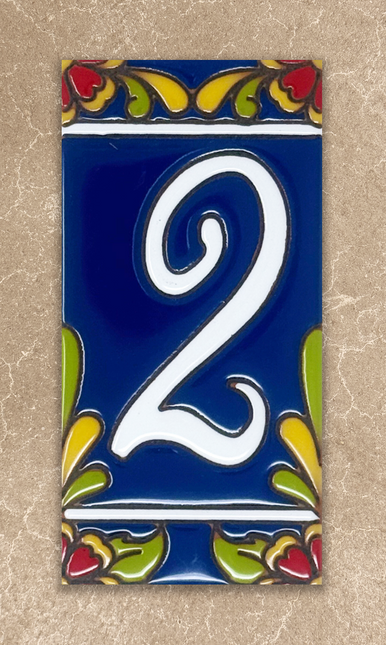 Cobalt Blue Talavera Tile House Numbers (TC)