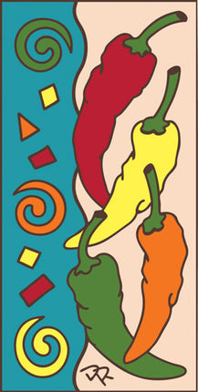 Festive Chilis 3x6 Tile