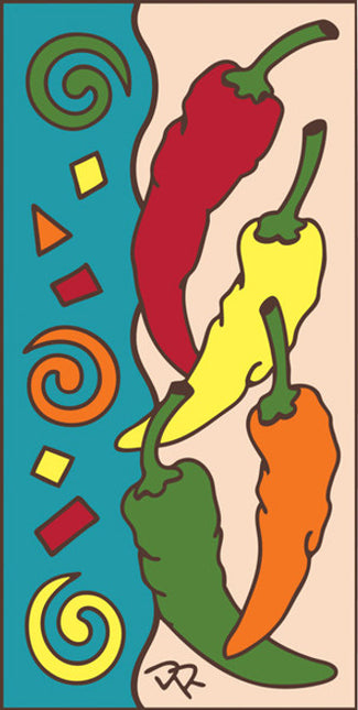 Festive Chilis 3x6 Tile
