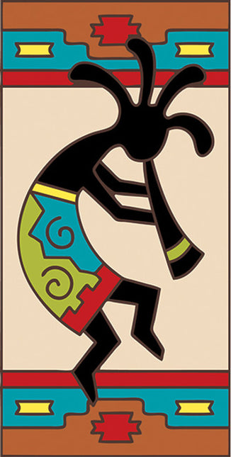 Kokopelli with Southwest Border 3x6 Tile