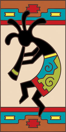 Kokopelli with Southwest Border 3x6 Tile