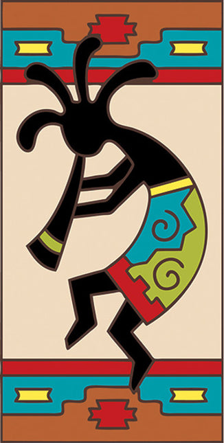 Kokopelli with Southwest Border 3x6 Tile