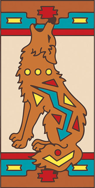Coyote with Southwest Border 3x6 Tile