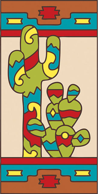 Cactus with Southwest Border 3x6 Tile