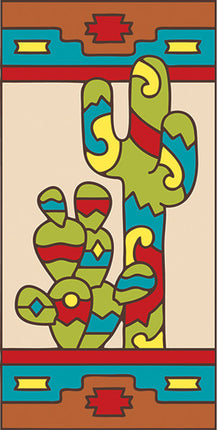 Cactus with Southwest Border 3x6 Tile
