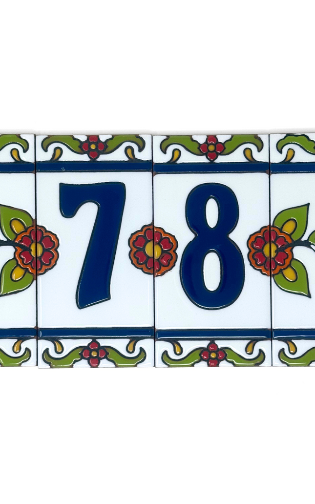 Talavera Tile House Number Mexican Tile Address Sign Hummingbird