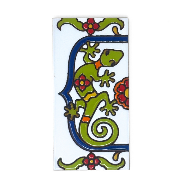 Talavera Tile House Number Mexican Tile Address Sign Gecko Lizard