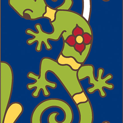 Blue Talavera Gecko End Cap Tile