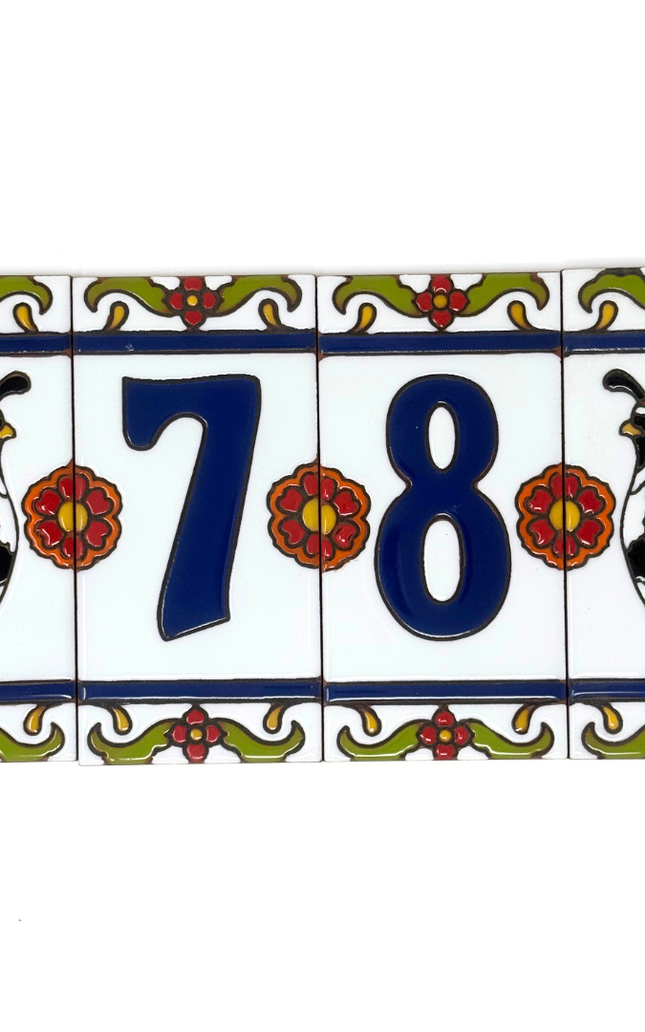 Talavera Tile House Number Mexican Tile Address Sign Quail