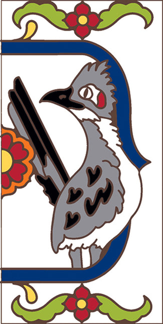 White Talavera Roadrunner End Cap Tile