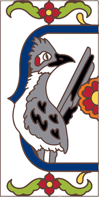 White Talavera Roadrunner End Cap Tile