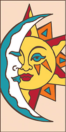 Southwest Sun and Moon 3x6 Tile