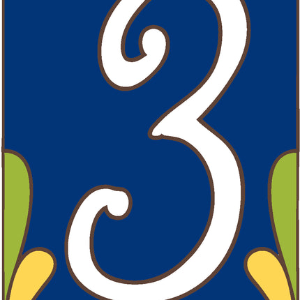 Cobalt Blue Talavera Tile House Numbers (TC)