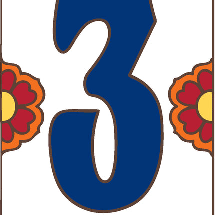 White Talavera Tile House Numbers
