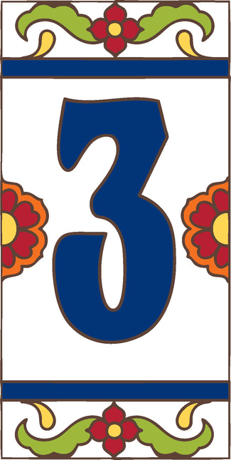 White Talavera Tile House Numbers (TW)