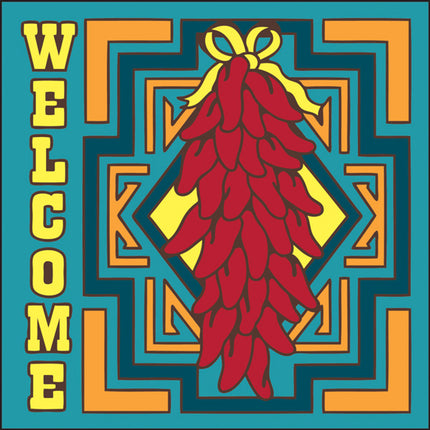 Welcome Chilis Tile | Colorful House Welcome Sign | Ceramic Tile Chile Ristra Art Gift - Southwestern Welcome Sign