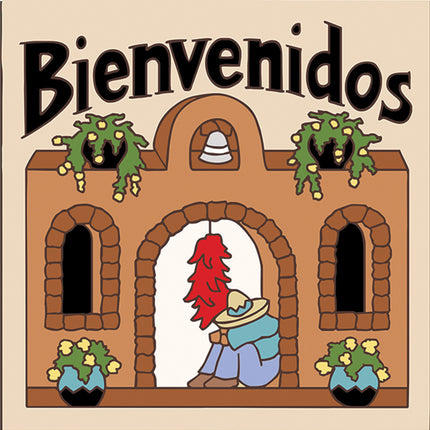 Bienvenidos Adobe Hacienda Tile | Colorful House Welcome Sign | Ceramic Tile Trivet Art Gift - Southwestern Welcome Sign