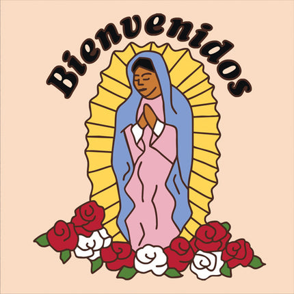 Our Lady of Guadalupe Bienvenidos Tile | Colorful House Welcome Sign | Ceramic Tile Trivet Art Gift - Southwestern Welcome Sign