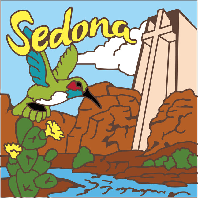 Sedona Hummingbird Tile – 6"x6" Hand-Glazed Ceramic Trivet or Wall Art | Arizona Souvenir Gift for Bird Lovers
